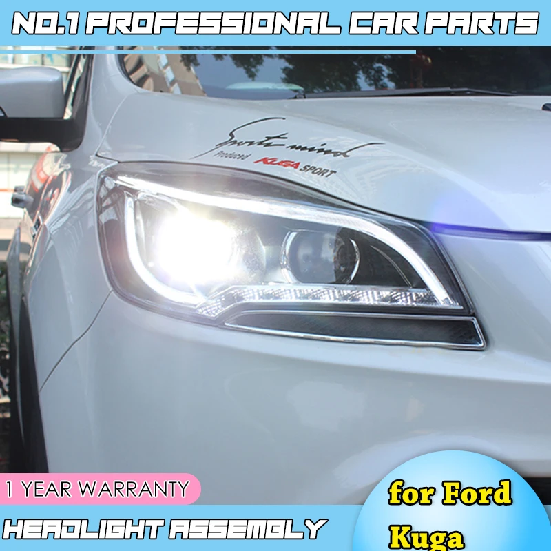 Автомобильный Стайлинг для Hoofd лампы voor Ford Kuga koplampen 2013 Escape led drl H7 hid Bi-Xenon dubbele объектив dimlicht