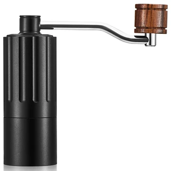 

Mini Manual Stainless Steel Core Coffee Grinder Adjustable Coffee Mill With Storage Rubber Loop Easy Cleaning Portable-Black