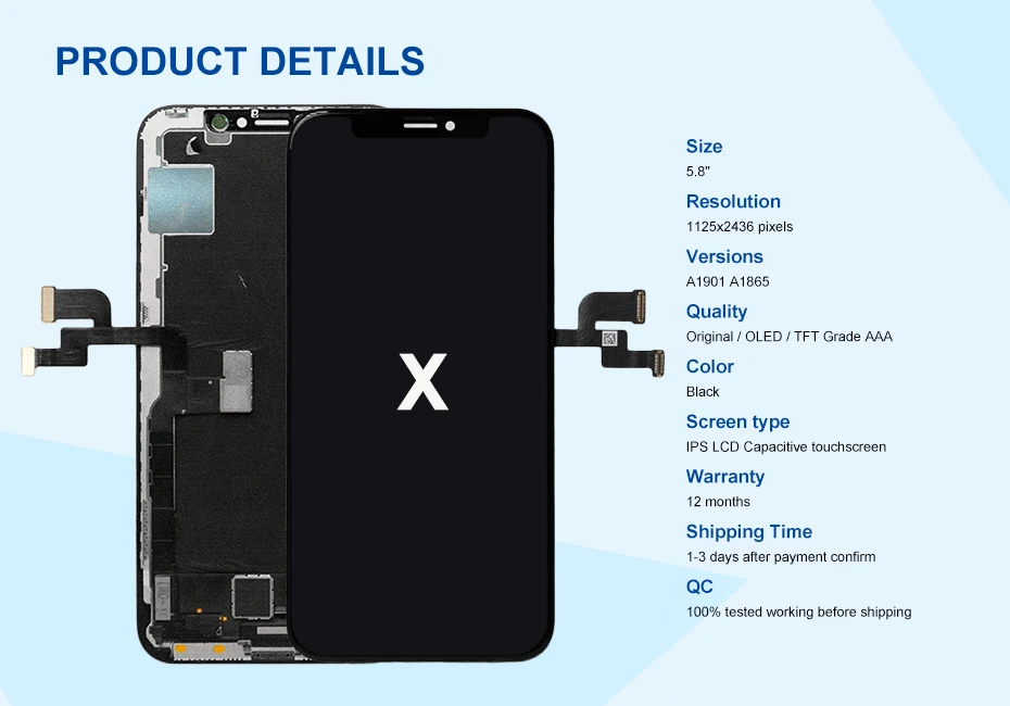 Original OLED LCD Display For iPhone 10 X XR XS Max Screen Replacement Incell TFT With 3D Touch Digitizer Assembly No Dead Pixel screen for lcd phones good