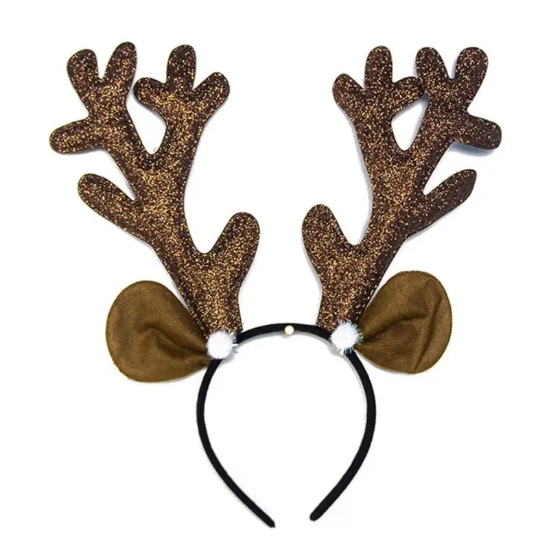 Deer Headband-2019 Lovely Shining Christmas Reindeer Simulation Antlers Headband Hook for Adult Kid Gift Head Accessory Headwear |