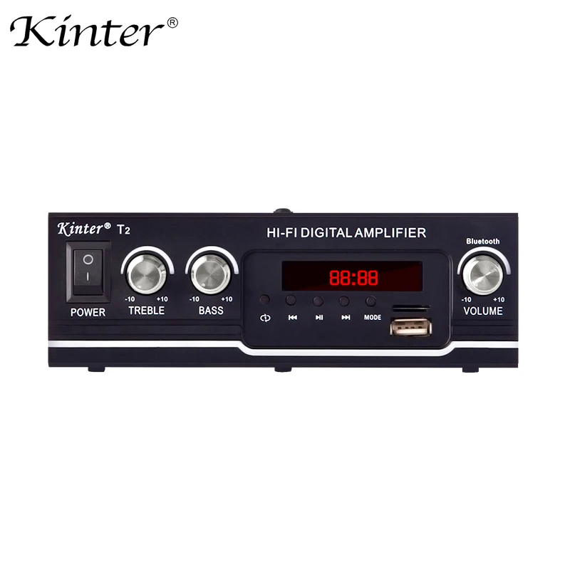 Kinter T2 для bluetooth 2.0CH Усилитель Аудио 20 Вт с usb sd входом fm радио управление сабвуфер