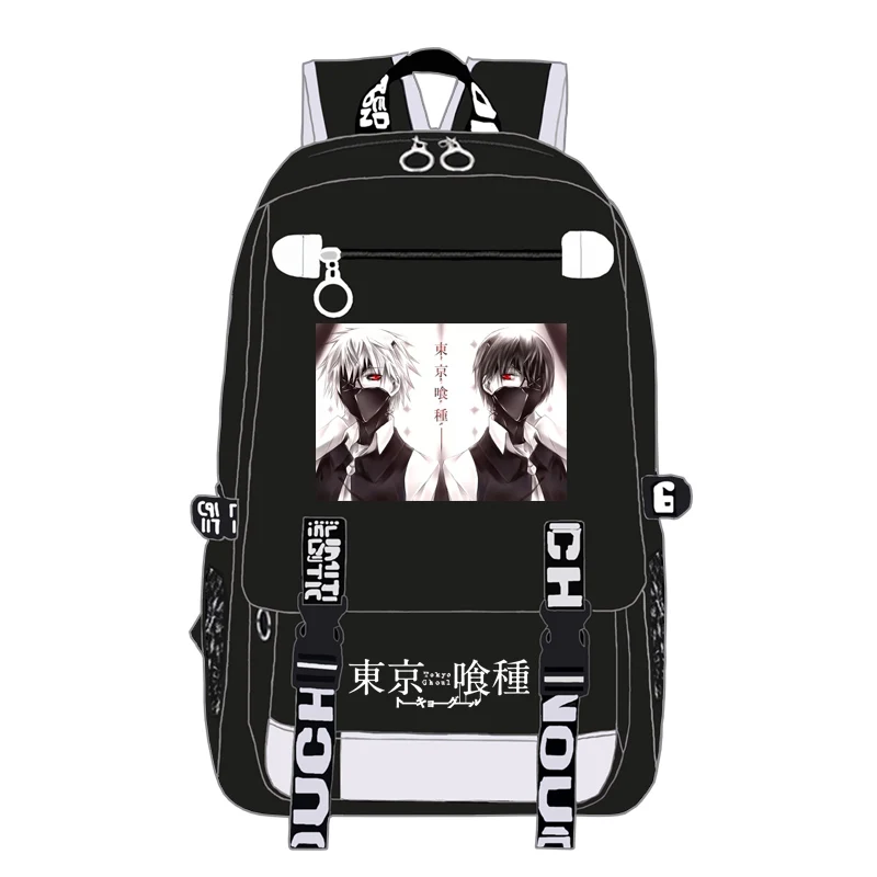 Рюкзак для мальчиков и девочек из аниме Kaneki Ken с зарядкой через usb, школьная сумка для мужчин и женщин, рюкзаки для ноутбука-подростка - Цвет: V