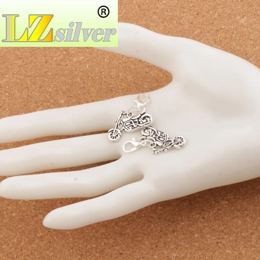 Motorcycle Clasp European Lobster Trigger Clip On Charm Beads 24.5x25.5mm 85pcs Zinc Alloy C494