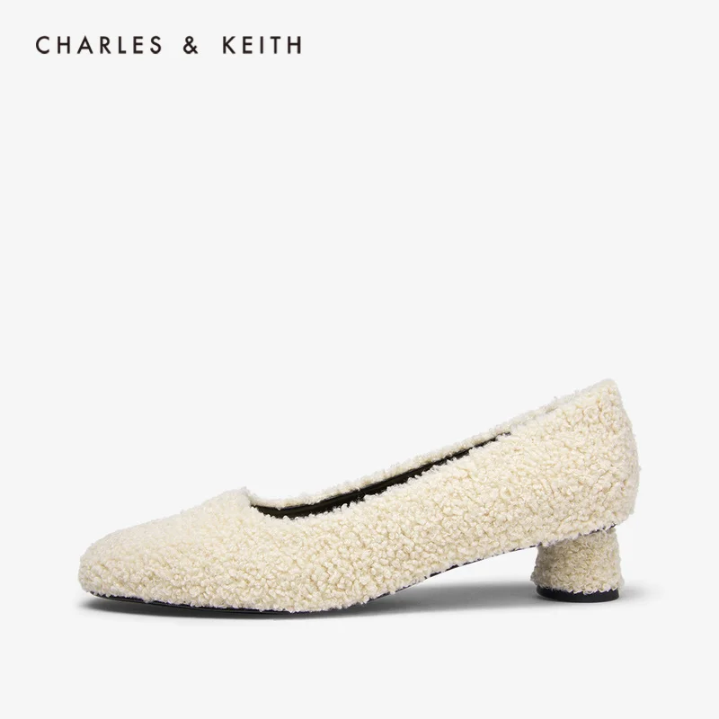 CHARLES＆KEITH Новинка 2020 CK1-61720031Женские Туфли дерби на низком каблуке Плюшевый верх