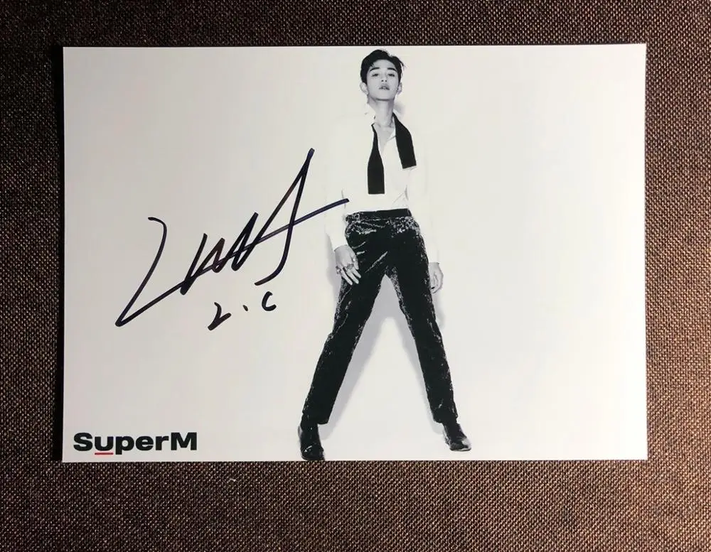 hand signed SuperM Lucas autographed photo NCT U 5*7 092019N6