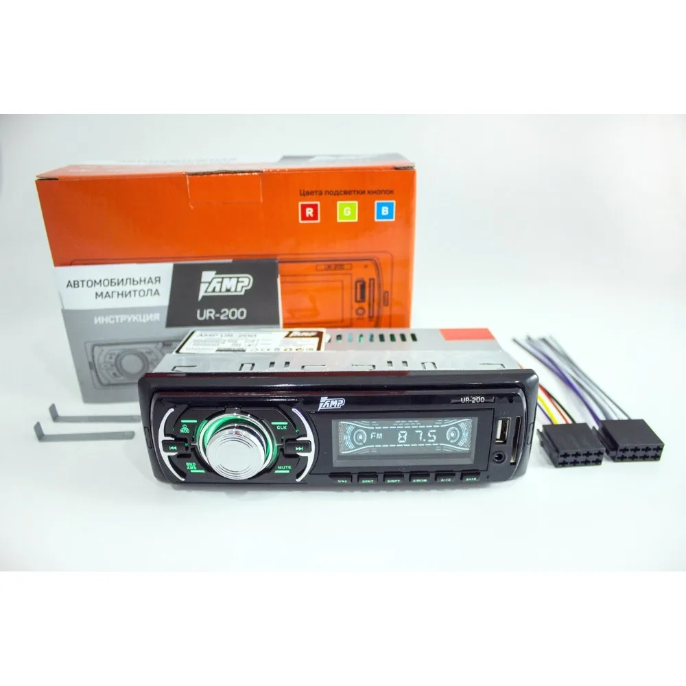 Usb-приемник AMP UR-200 автомобильный Радио стерео плеер телефон AUX-IN MP3 FM/USB 12V автомобильная аудиосистема аудио стерео