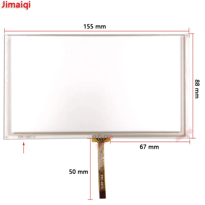 

New 6.2" inch 4lines ZCR-1667-3 Resistive Touch Screen for 155mm*88mm GPS Touch screen digitizer panel replacement touchpad