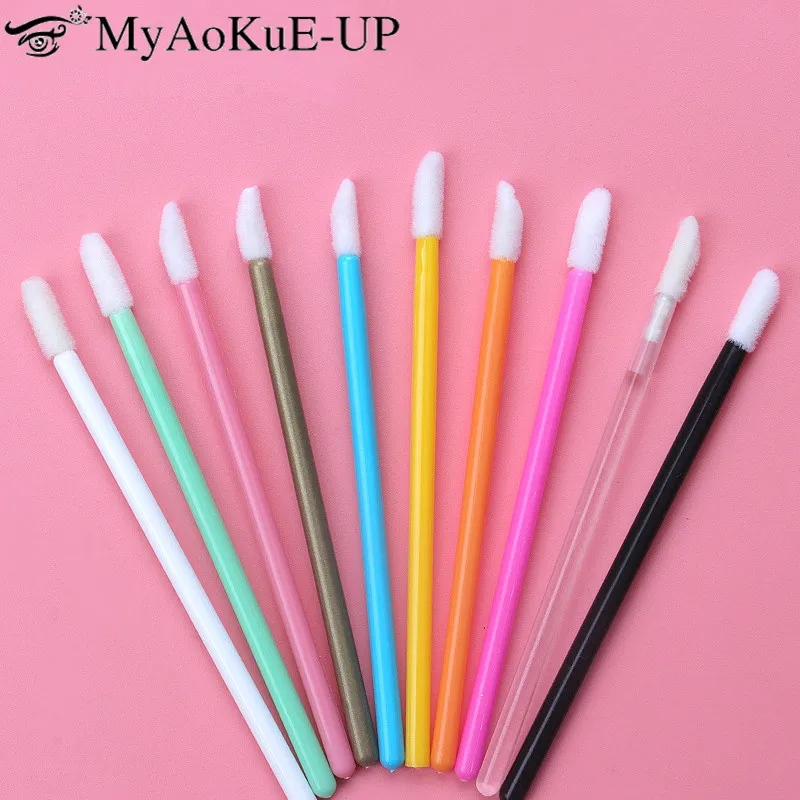 100Pcs Disposable Lip Brush Eyelash Makeups Brushes Lash Extension Mascara Applicator Lipstick Wands Sets Cosmetic Makeup Tools