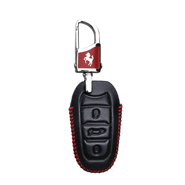 red for citroen Кожаный чехол для автомобильных ключей, чехол для peugeot 3008 5008 208 307 308 508 2008 4008 408 301 308S Корпус для автомобильного ключа для Citroen C4 C5 C6 DS5L - Название цвета: red for citroen