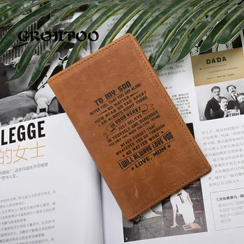 

GROJITOO RFID crazy horse leather men's wallet ultrathin long purse fashion personality youth multifunctional Wallet for gift