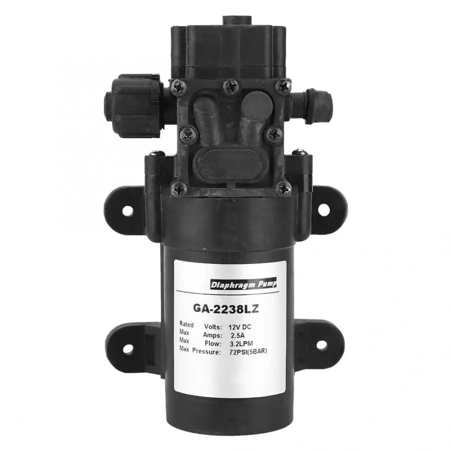 Мембранный микро насос 12V 30W 72PSI диафрагмы Самовсасывающие Водяной насос