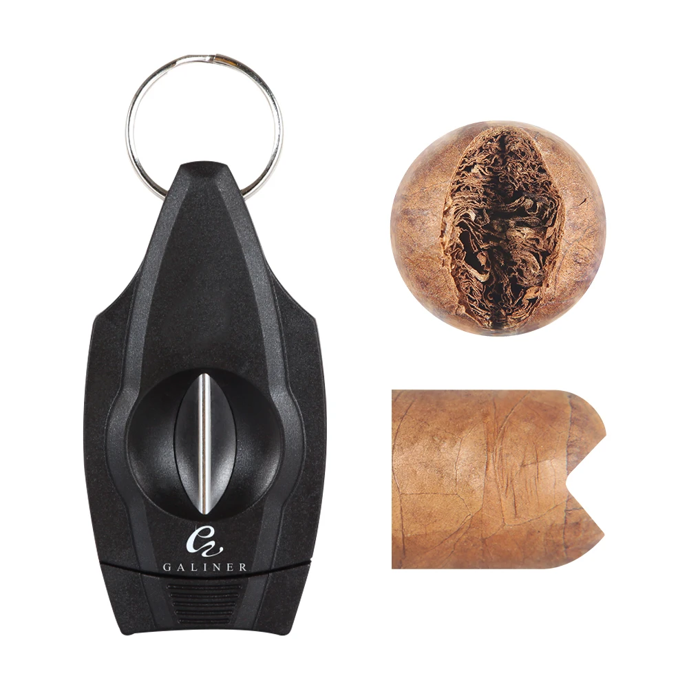 

GALINER V-Cut Guillotine Cigar Cutter Knife New Clipper Metal Pocket Sharp Tobacco Cutter Stainless Steel V Cutter Scissors