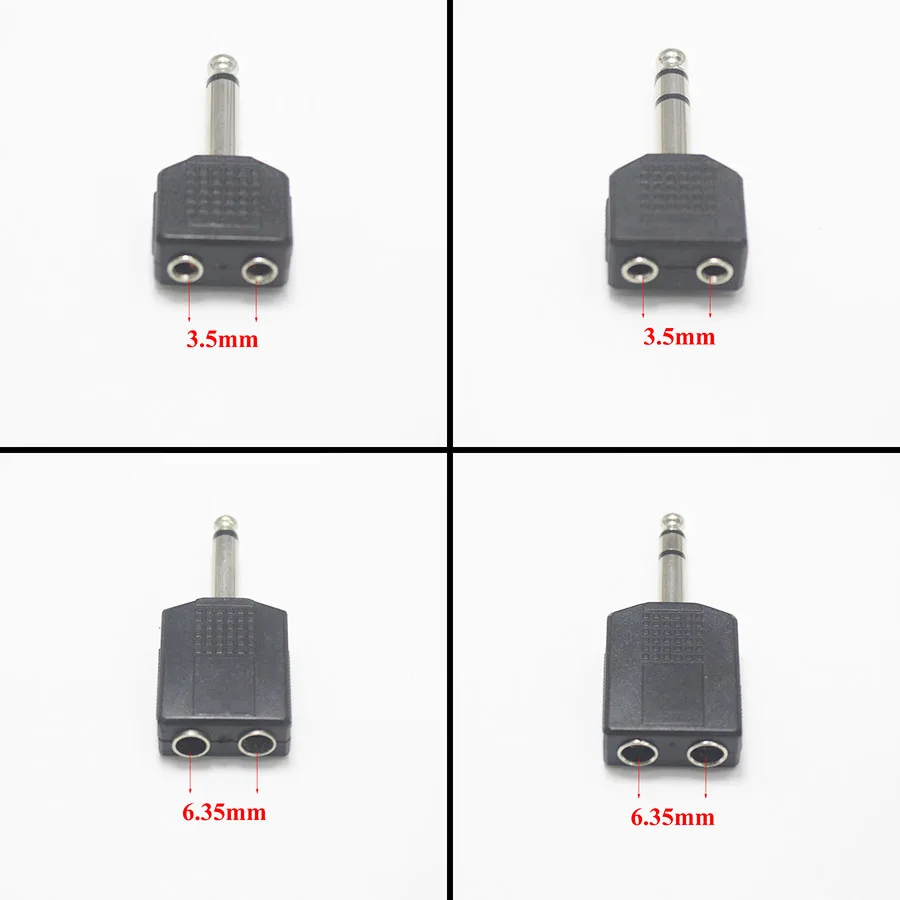 Electrical Connector 1/4" Mono / Stereo Audio Jack Plug Adapter Male to Female 3.5mm / 6.35mm Dual Jack Headphone Microphone Y Splitter Converter