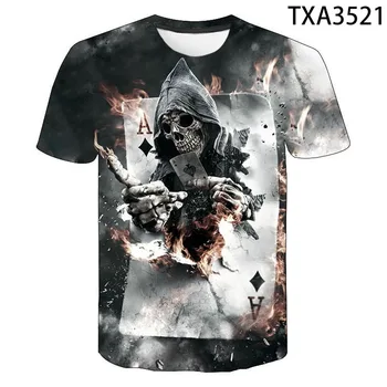 

Men's skull 3D T-shirt summer men's casual 3D printed T-shirt skull head 3D t-shirt men's sports breathable T-Shirt Size 110-6xl