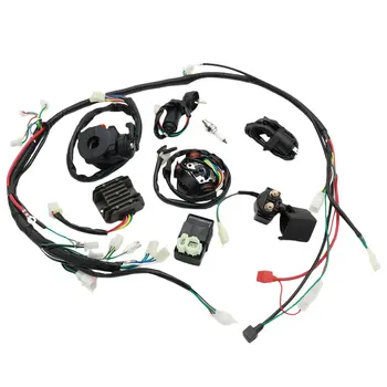 

Wiring Harness kit Electrics Wire Loom Assembly For GY6 4-Stroke Four wheelers Engine Type 125cc 150cc Pit Bike Scooter ATV Quad