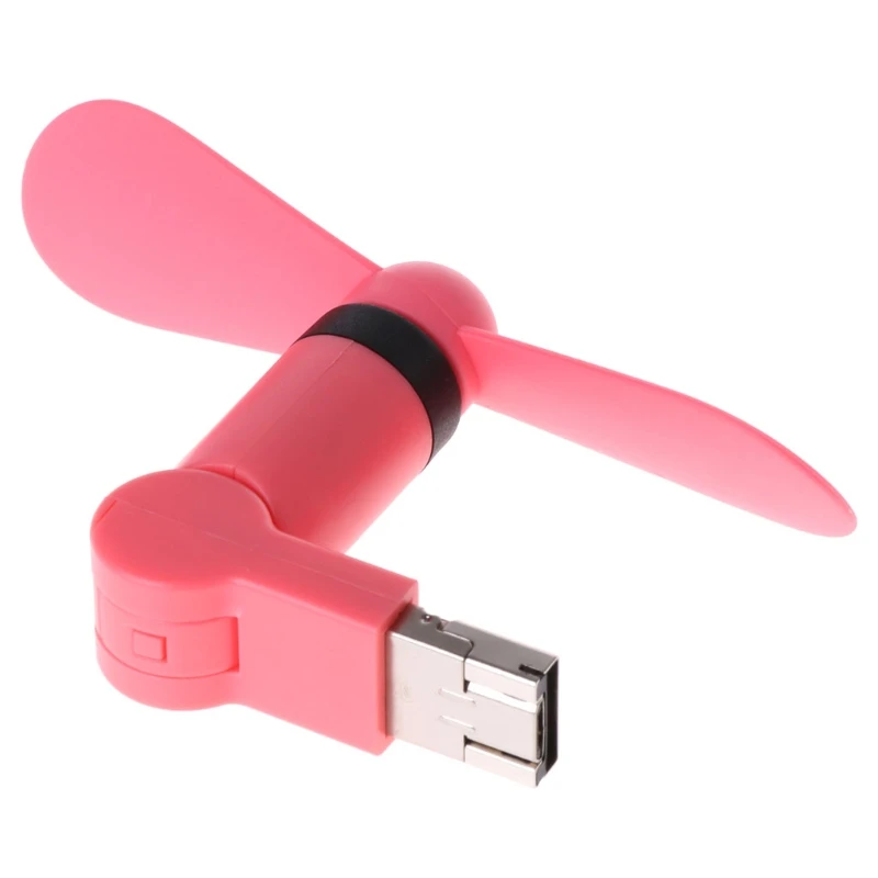 180˚ вращающийся микро USB и USB Охлаждающий вентилятор для телефона Android портативного зарядного устройства