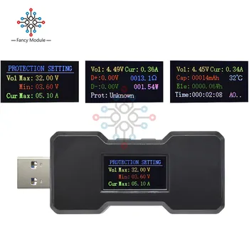 

FNB18 QC3.0QC2.0 Quick Charger Multi-functional Detector USB 3.0 Voltmeter Ammeter Battery Capacitance Tester Watt Meter Monitor