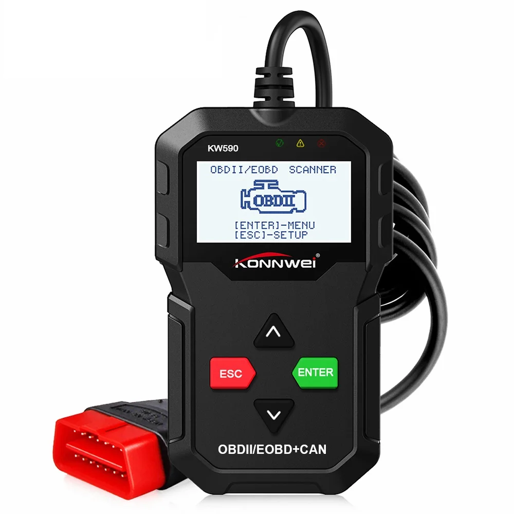 KONNWEI KW590 Универсальный OBD2 EOBD считыватель кодов диагностический сканер