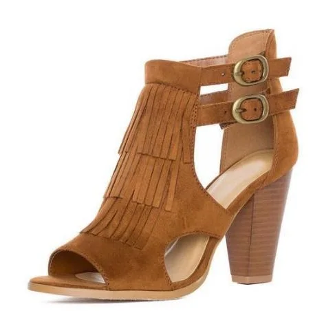 Gladiator Tassel High Heel Sandals