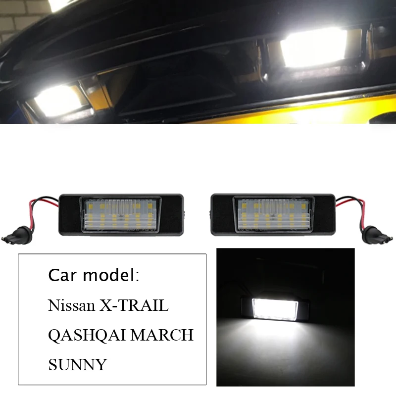 Для Nissan Led подсветка номерного знака для Qashqai Pathfinder R51 JUKE Primera P12 X-trai Автомобильный задний номер номерного знака