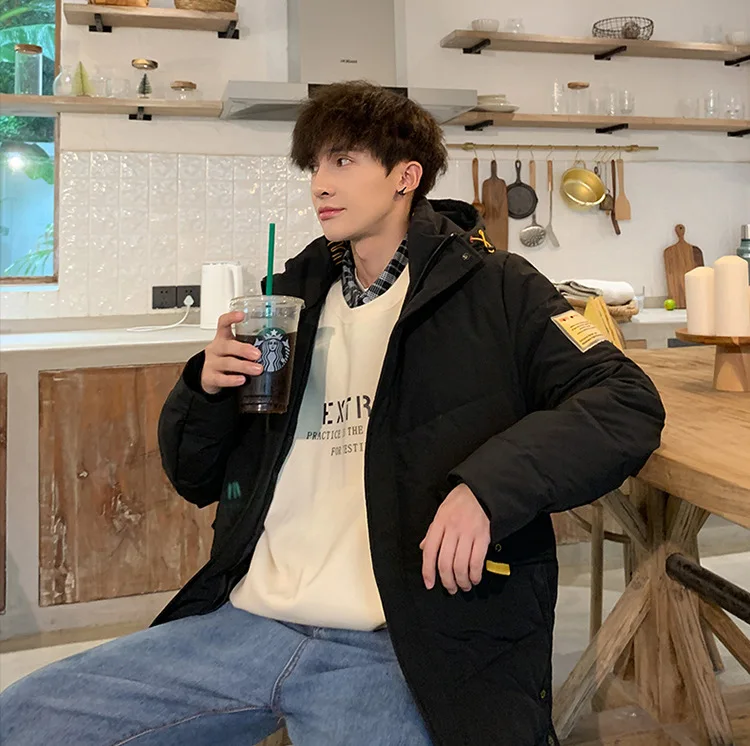 men new style down jackets stand collar black thermal down coat red casual fashion intensification down outerwear warm