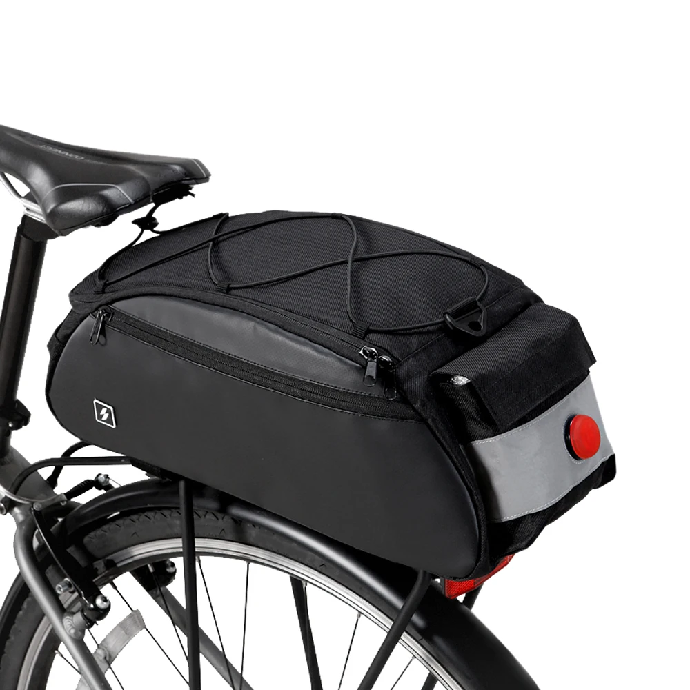Clearance 10L Bike Rack Bag Waterproof Cycling Bike Rear Seat Cargo Bag Bike Trunk Pack Shoulder Carry Bag with Taillight 7 Clearance 10L Bike Rack Bag Waterproof Cycling Bike Rear Seat Cargo Bag Bike Trunk Pack Shoulder Carry Bag with Taillight 7