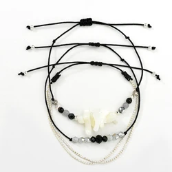 Дикие и свободные богемные бусины в виде ракушки браслеты с подвесками браслеты для женщин модные бусины Strand браслеты наборы ювелирных изделий подарки - Окраска металла: Black