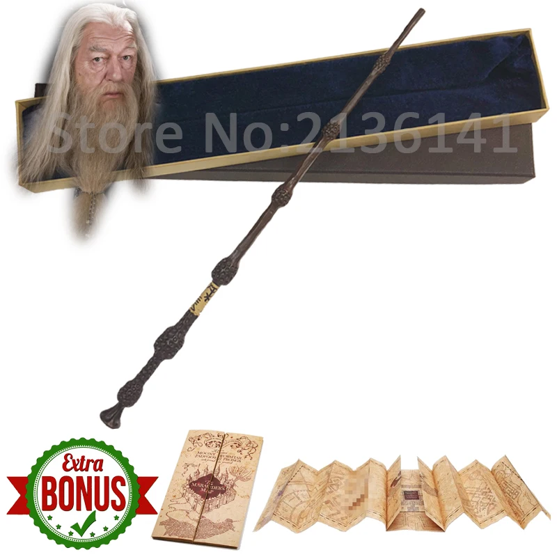 Dumbledore 28 Kinds of Potter magic Wand With Gift Box Packing Metal-Core Magic Wand For Children Cosplay Harried Magical Wand With Bonus - Цвет: Dumbledore