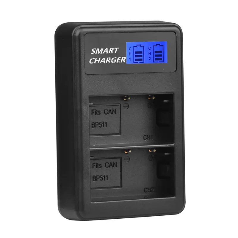 FULL-Bp-511/511A Usb ЖК-дисплей двойной порт зарядное устройство для Canon Eos 1000D, Eos 450D, Eos Kiss F, Eos Rebel XS, 18-55Is комплект
