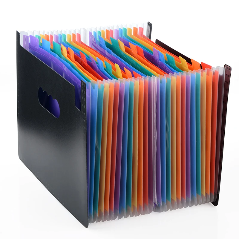 

24-Layer Big Document Bag Rainbow Accordion A4 Classification Test Papers Tool Business Expanding File Folders Filing Products