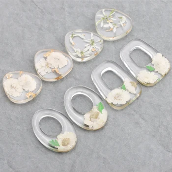 

Sanying M706 Handmade diy pendant jewelry accessories use resin dried flower charm jewelry to make diy earrings 6pcs/lot
