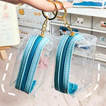 

1PC Cute Transparent Pen Bag Women Coin Purses Bag Purse Key Mini Stationery Pouch Clutch Supplies Storage School Cosmetics P1Q6