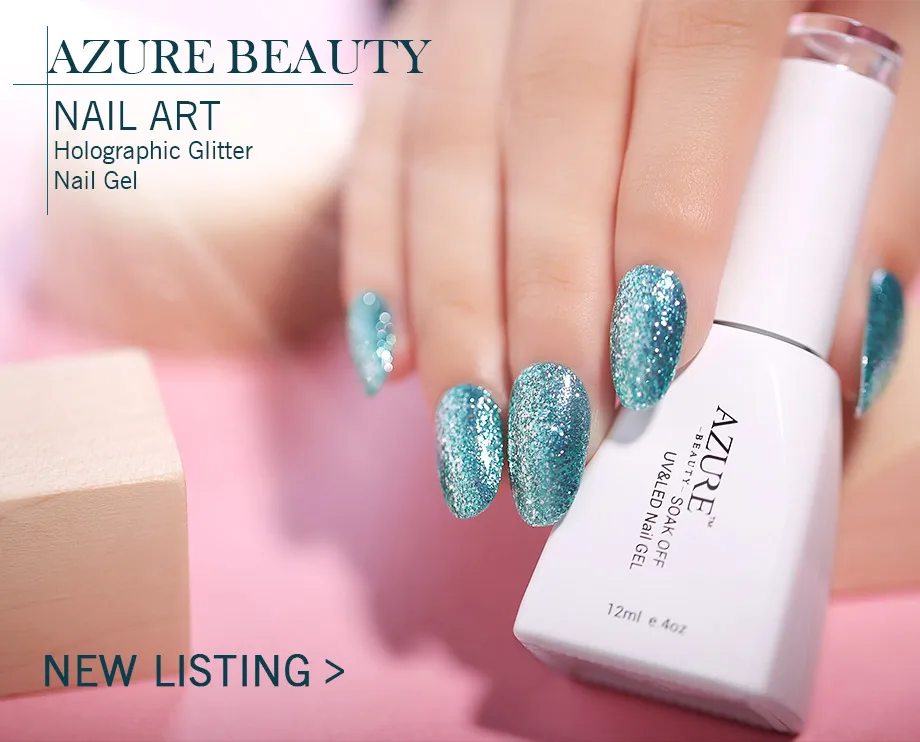 Azure beauty, 6 шт./лот, блестящий УФ-гель для ногтей, полуперманентные Платиновые блестки, светодиодная эмаль для ногтей, долговечный светодиодный гель