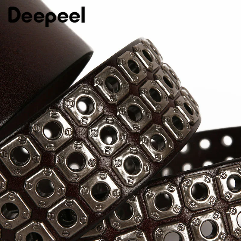 Deepeel 1 шт. 3,8 см* 105-125 см полые заклепки мужской первый слой кожаный ремень металлическое кольцо штифт для ногтей Пряжка ремень кожанные ремесла аксессуары