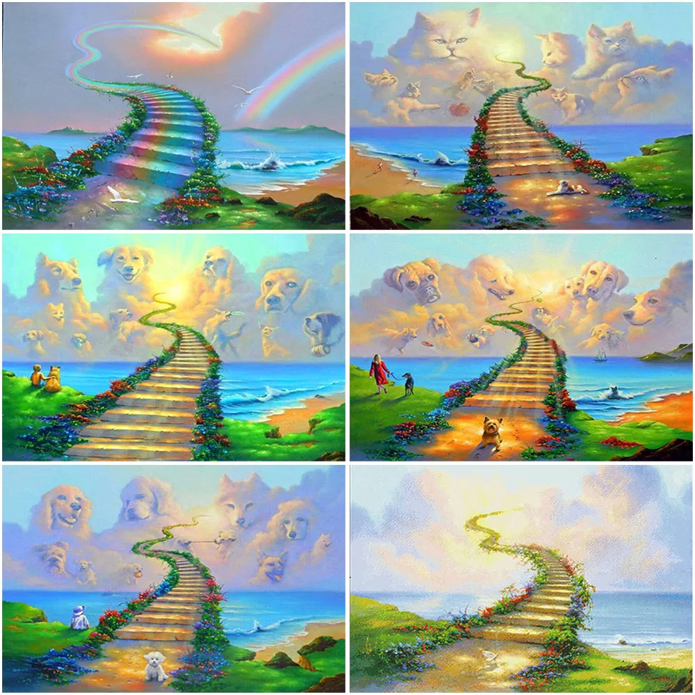 5D алмазная картина полная дрель круглая мультяшная собака Алмазная вышивка день