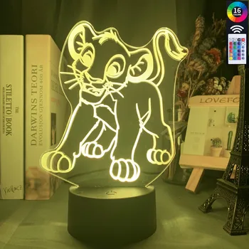 

The Lion King Simba Figure 3d Illusion Baby Night Light Led Touch Sensor Color Changing Nightlight For Child Bedroom Table Lamp