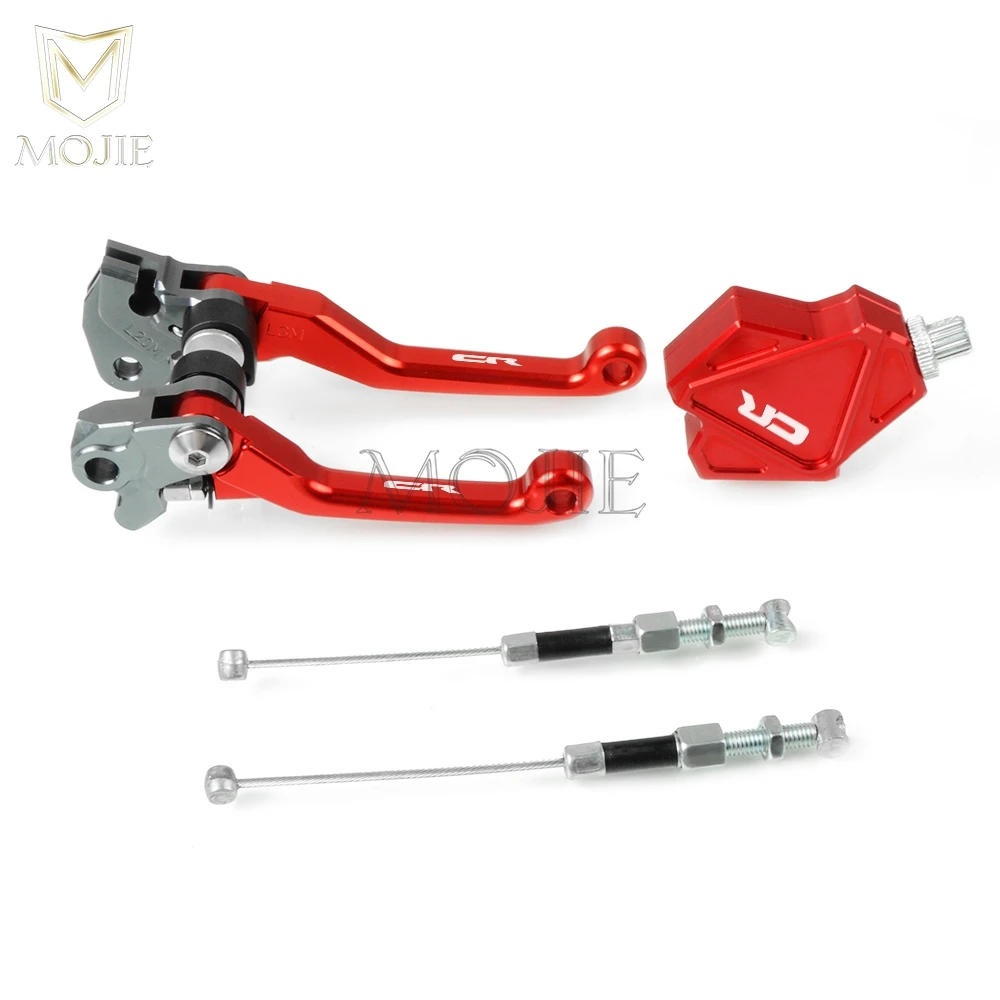 Для Honda CR80R CR85R CR125R CR250R CR 80R 85R 125R 250R 250R Кроссовый ЧПУ поворотный тормозной рычаг сцепления трюк простая кабельная система - Цвет: CR250R 04-07 Red