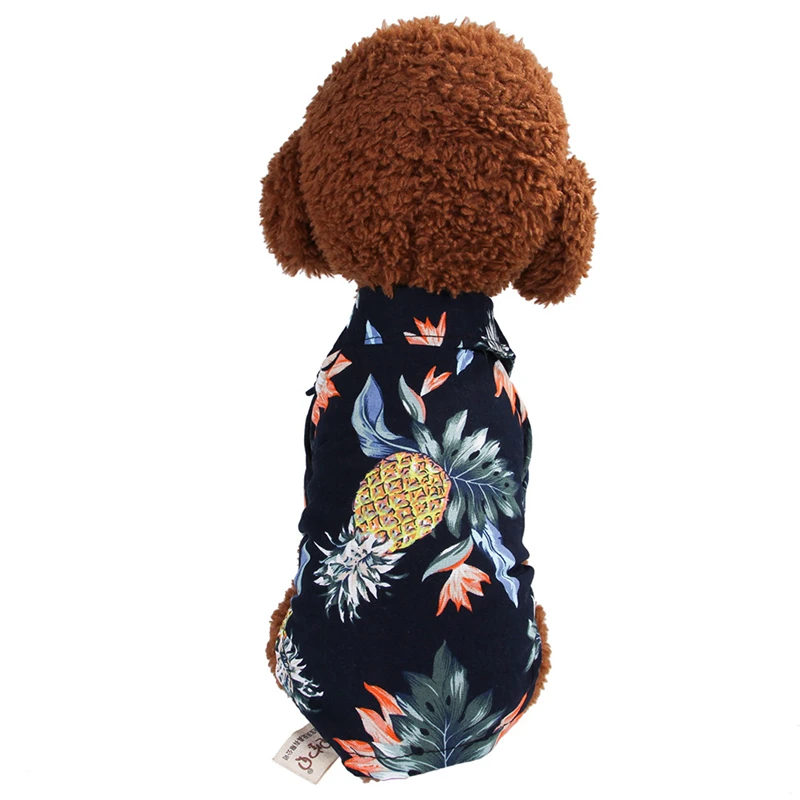 Футболки для собак и кошек хлопковая летняя пляжная одежда жилет Одежда для питомцев футболка с цветочным рисунком Гавайская для маленьких и больших собак чихуахуа
