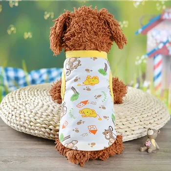 

Dog T-shirt Soft Puppy Dogs Clothes Cute Pet Cat Clothes Cartoon Pet Clothing Summer Shirt Casual Vests For Small Pets XS-XXL