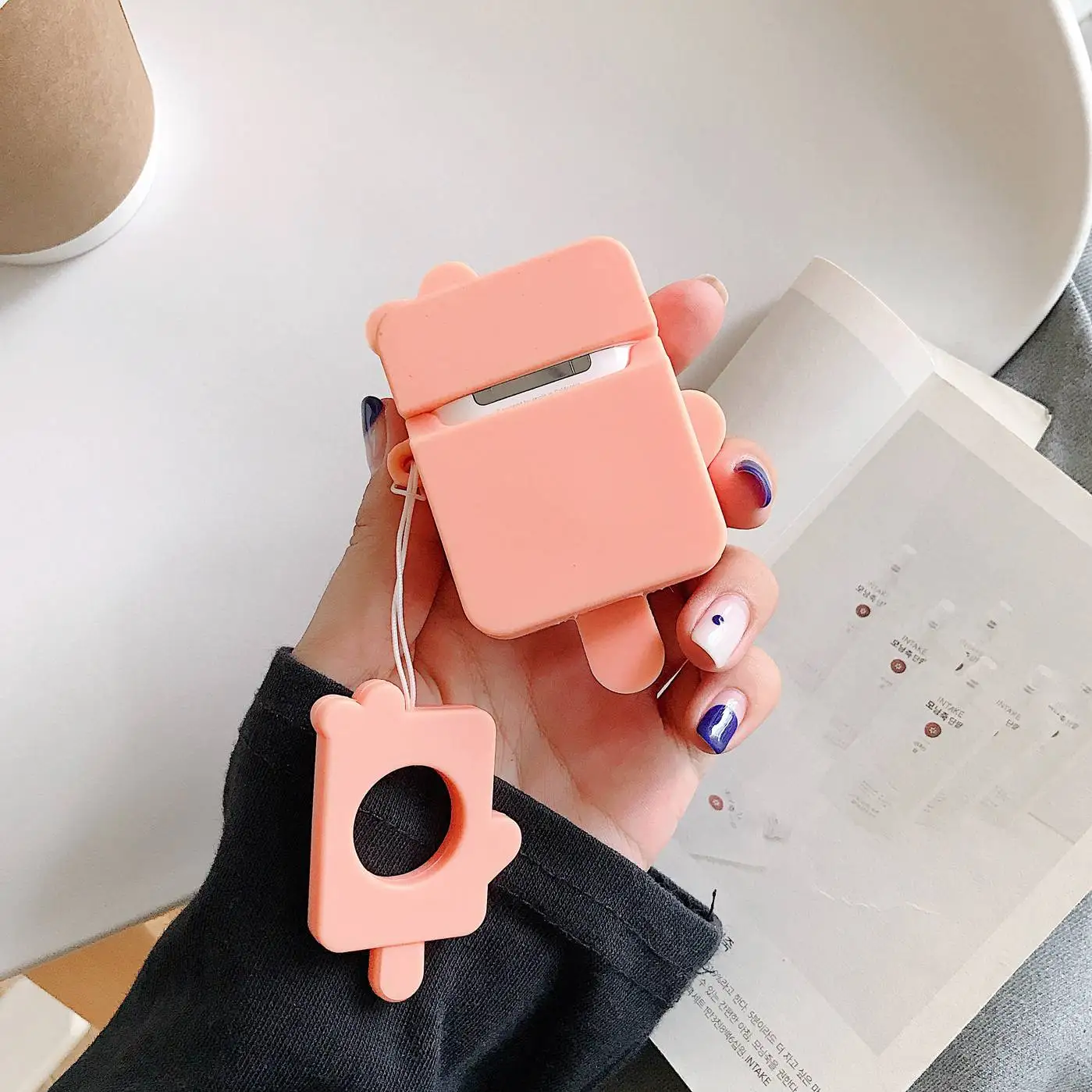 Силиконовый чехол для AirPods, чехол с рисунком милого мороженого, защитный чехол, беспроводной чехол для наушников Air pods 2, чехол для наушников