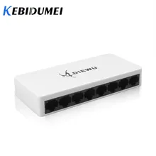 Kebidumei 8 Порты LAN Ethernet сетевой коммутатор gigabit 10/100 Мбит/с высокими эксплуатационными характеристиками для рабочего стола переключатели Ethernet с адаптер для розеток европейского стандарта Новые