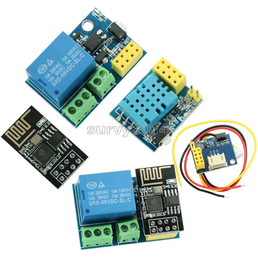 ESP8266 5 в Wi-Fi Релейный Модуль DS18B20 DHT11 RGB светодиодный пульт управления, умный дом, пульт дистанционного управления, телефонное приложение, ESP-01S