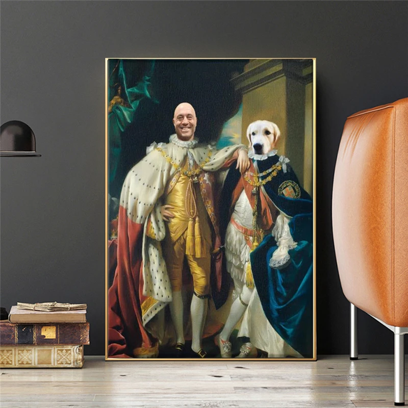 Индивидуальная портретная картина человека и питомца фотография животного