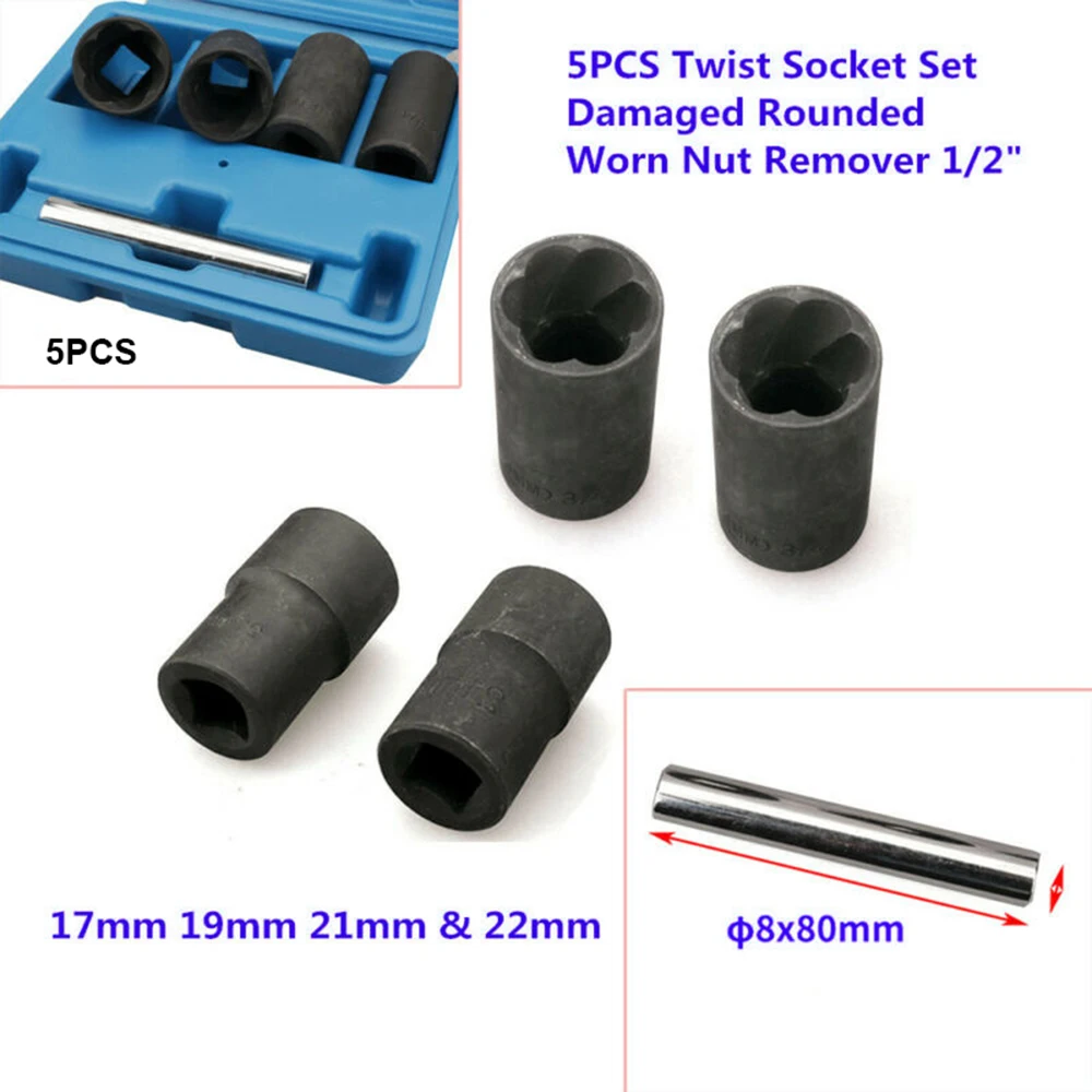 

Auto Nut Remover Supplies Spiral Deep Damaged Worn Accessories Lug Lock Socket