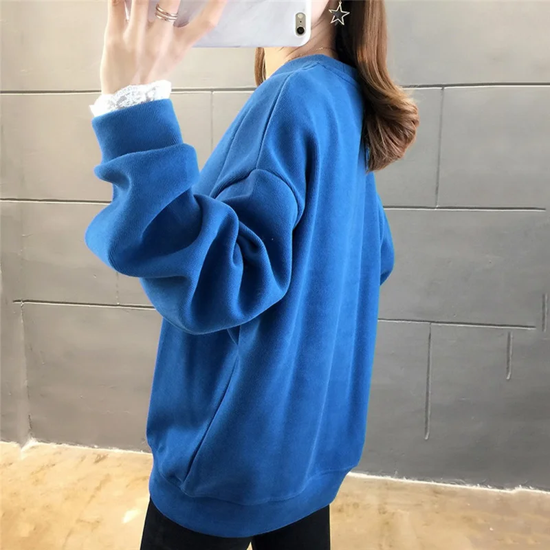Womens Fashion Hoodies Without Hood Fashion Womens Letter Print Long Sleeve Sweatshirt Pullover Casual Tops Blouse Sudadera