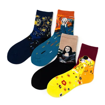 

Female Casual Painting Pattern Short Socks Fall And Winter Funny Socks For Girls Women Suit For EU Size 35-40