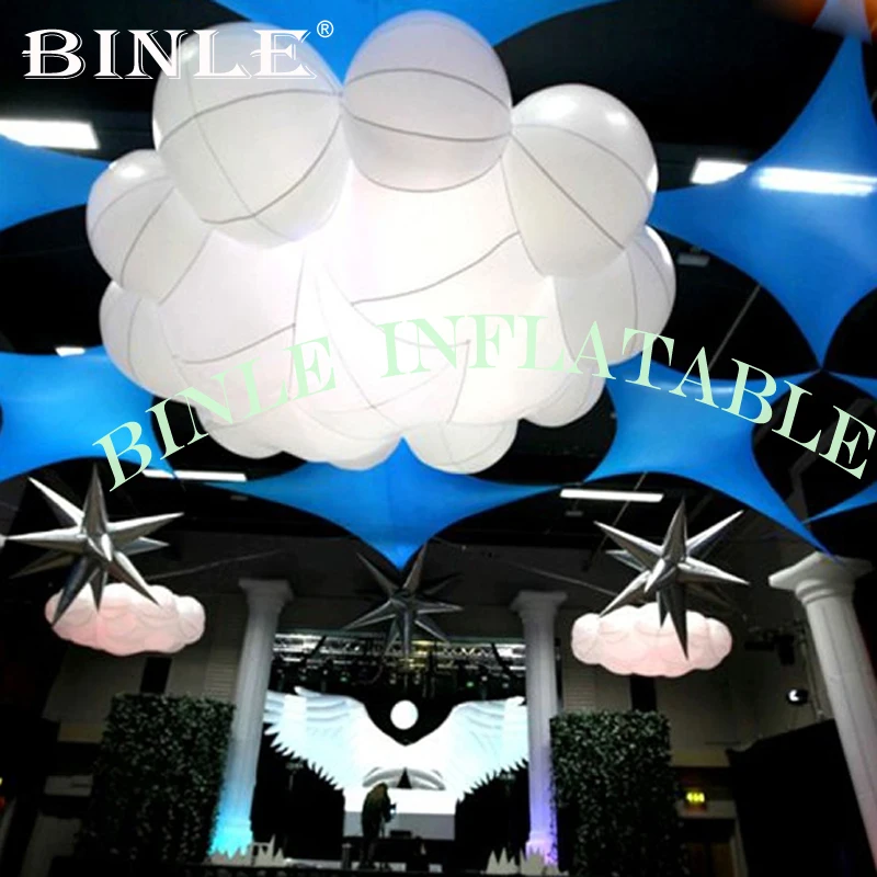 

Party use floating inflatable cloud balloon with color changing lights inflatable led clouds for concert decoration