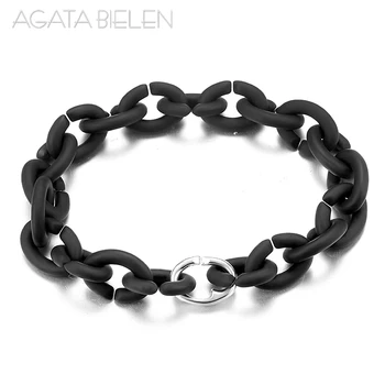 

Men Jewelry black round Beads Hard Rubber X Handmade Bracelet women Accessories man Bracelets