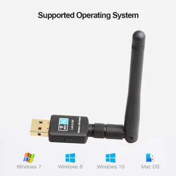 

600Mbps USB WiFi Receiver Adapter 2.4G/5GHz WiFi Antenna 11AC Dual Band 802.11b/n/g/ac Wireless Computer Network Card Lan Dongle