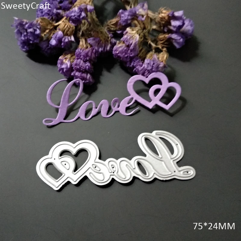 Love Heart Background Metal Dies Scrapbooking Metal Cutting Dies Craft Stamps Die Cut Embossing Card Make Stencil Frame